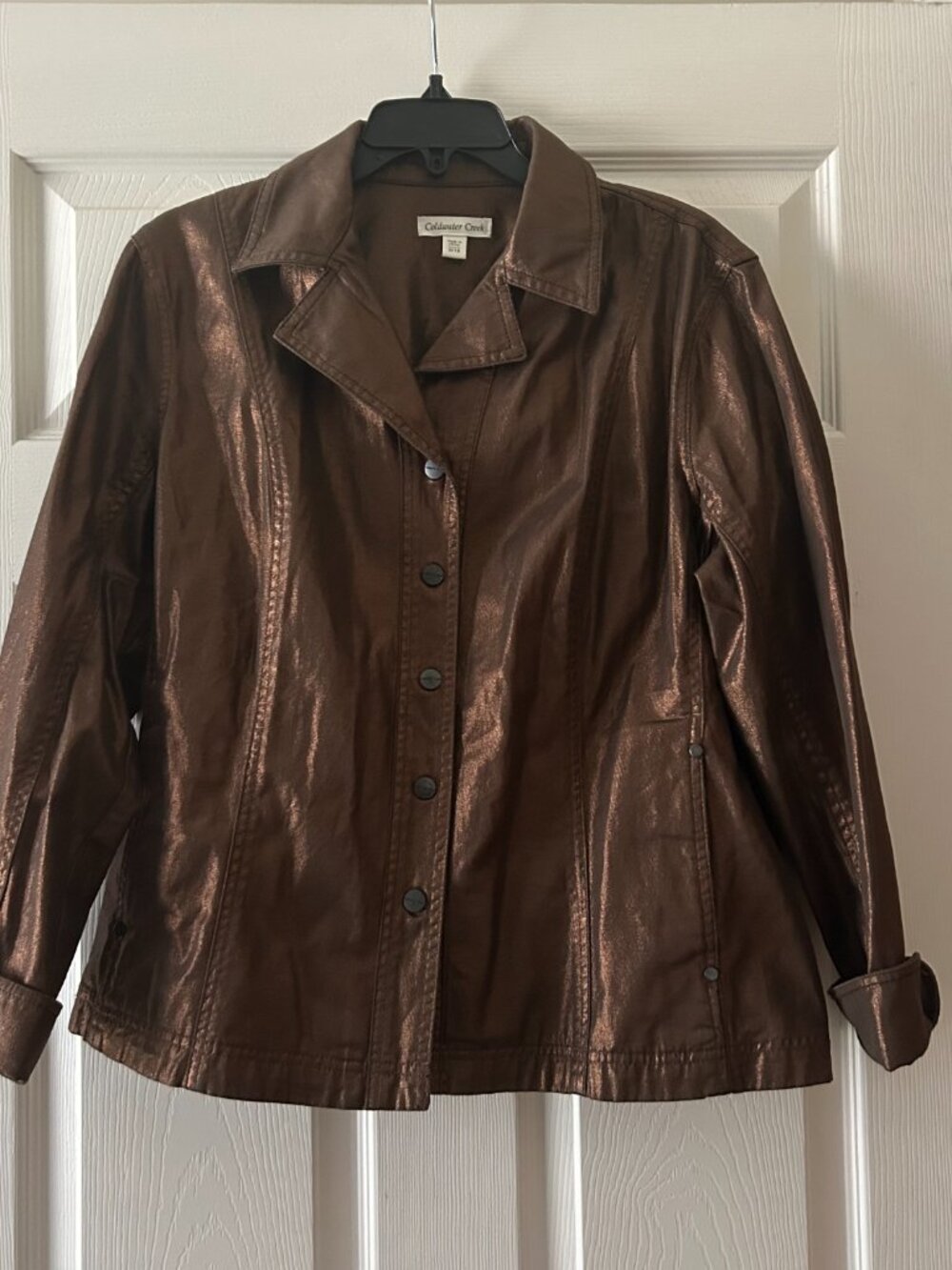 Coldwater Creek Metallic Shimmer Jean-Style Jacket Plus Size 18W, 1X - Picture 8 of 12